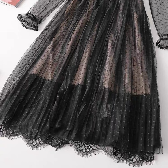 lace dress black pink for girls women - Picture 5 of 5